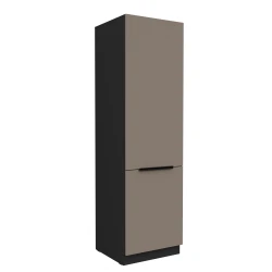 Szafka kuchenna słupek CALIA 60 DK-210 2F SANDGRAU / CZARNY z powłoką ANTI FINGERPRINT