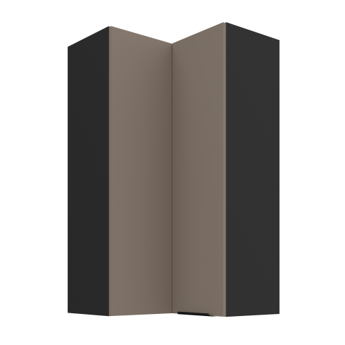 Przejdź do produktu Szafka górna narożna 60 x 60 cm CALIA GN-108 2F (90°) SANDGRAU / CZARNY z powłoką ANTI FINGERPRINT