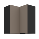 Szafka górna narożna 60 x 60 cm CALIA GN-72 2F (90°) SANDGRAU / CZARNY z powłoką ANTI FINGERPRINT