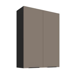Szafka górna 80 cm CALIA 80 G-108 2F SANDGRAU / CZARNY z powłoką ANTI FINGERPRINT