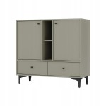 Komoda 2D 2 Szuflady SYDNEY1 - 100 x 94 x 41 EUCALIPTUS, Czarne akcenty