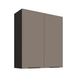 Szafka górna 80 cm CALIA 80 G-90 2F SANDGRAU / CZARNY z powłoką ANTI FINGERPRINT