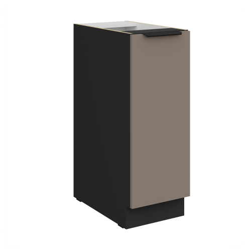 Przejdź do produktu Szafka dolna 30 cm CALIA 30 D CARGO BB wysuwana z koszem SANDGRAU / CZARNY z powłoką ANTI FINGERPRINT
