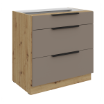 Szafka dolna CALIA 80 D 3S PREMIUM BOX SANDGRAU / DĄB ARTISAN z powłoką ANTI FINGERPRINT