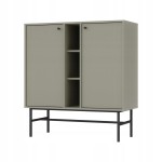 Komoda 2D z półkami SYDNEY3 - 100 x 108 x 41 EUCALIPTUS, Czarne akcenty