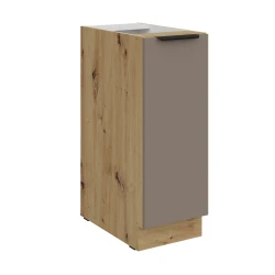 Szafka dolna 30 cm CALIA 30 D CARGO BB wysuwana z koszem SANDGRAU / DĄB ARTISAN z powłoką ANTI FINGERPRINT