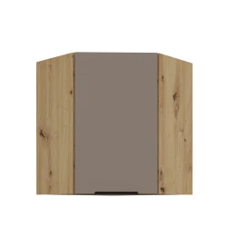Szafka górna narożna 60 x 60 cm CALIA GN-72 1F (45°) SANDGRAU / DĄB ARTISAN z powłoką ANTI FINGERPRINT