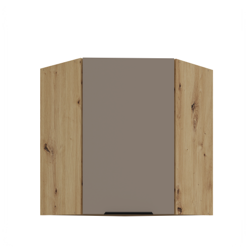 Przejdź do produktu Szafka górna narożna 60 x 60 cm CALIA GN-72 1F (45°) SANDGRAU / DĄB ARTISAN z powłoką ANTI FINGERPRINT