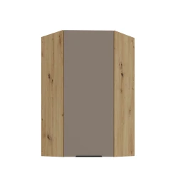 Szafka górna narożna 60 x 60 cm CALIA GN-108 1F (45°) SANDGRAU / DĄB ARTISAN z powłoką ANTI FINGERPRINT