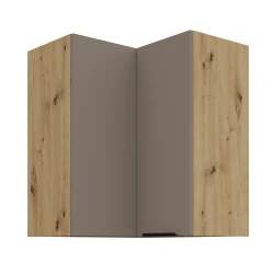 Szafka górna narożna 60 x 60 cm CALIA GN-72 2F (90°) SANDGRAU / DĄB ARTISAN z powłoką ANTI FINGERPRINT