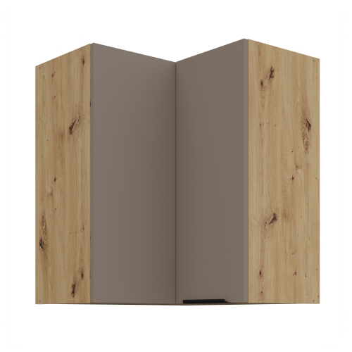 Przejdź do produktu Szafka górna narożna 60 x 60 cm CALIA GN-72 2F (90°) SANDGRAU / DĄB ARTISAN z powłoką ANTI FINGERPRINT