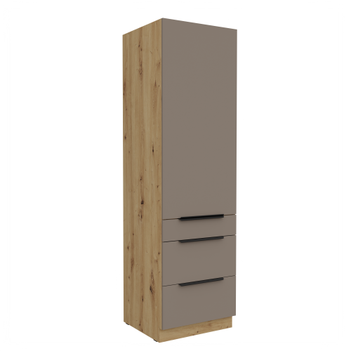 Przejdź do produktu Szafka kuchenna słupek CALIA 60 DKS-210 3S 1F SANDGRAU / DĄB ARTISAN z powłoką ANTI FINGERPRINT