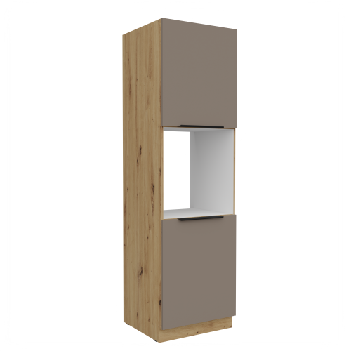 Przejdź do produktu Szafka kuchenna słupek CALIA 60 DP-210 2F SANDGRAU / DĄB ARTISAN z powłoką ANTI FINGERPRINT