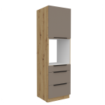 Szafka kuchenna słupek CALIA 60 DPS-210 3S 1F SANDGRAU / DĄB ARTISAN z powłoką ANTI FINGERPRINT