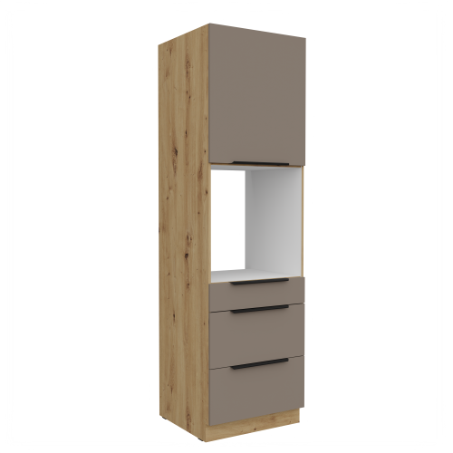 Przejdź do produktu Szafka kuchenna słupek CALIA 60 DPS-210 3S 1F SANDGRAU / DĄB ARTISAN z powłoką ANTI FINGERPRINT