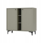 Komoda 2D z półkami SYDNEY1 - 100 x 94 x 41 EUCALIPTUS, Czarne akcenty