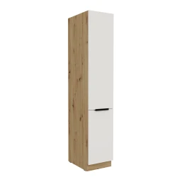 Szafka kuchenna słupek CALIA 40 DK-210 2F CRYSTAL WHITE / DĄB ARTISAN z powłoką ANTI FINGERPRINT