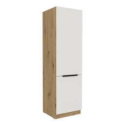 Szafka kuchenna słupek CALIA 60 LO-210 2F CRYSTAL WHITE / DĄB ARTISAN z powłoką ANTI FINGERPRINT