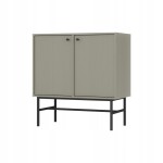 Komoda Dwudrzwiowa SYDNEY3, 84 x 87 x 41 EUCALIPTUS, Czarne uchwyty i nogi