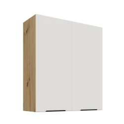Szafka górna 80 cm CALIA 80 G-90 2F CRYSTAL WHITE / DĄB ARTISAN z powłoką ANTI FINGERPRINT