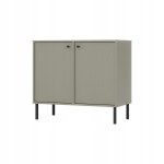 Komoda Dwudrzwiowa SYDNEY2, 84 x 74 x 41 EUCALIPTUS, Czarne uchwyty i nogi