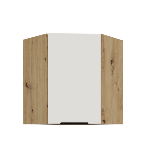 Przejdź do produktu Szafka górna narożna 60 x 60 cm CALIA GN-72 1F (45°) CRYSTAL WHITE / DĄB ARTISAN z powłoką ANTI FINGERPRINT