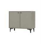 Komoda Dwudrzwiowa SYDNEY1, 84 x 73 x 41 EUCALIPTUS, Czarne uchwyty i nogi