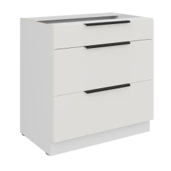 Szafka dolna CALIA 80 D 3S PREMIUM BOX CRYSTAL WHITE / BIAŁY z powłoką ANTI FINGERPRINT