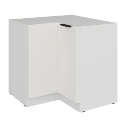Szafka dolna narożna CALIA  90x90 cm 2F BB CRYSTAL WHITE / BIAŁY z powłoką ANTI FINGERPRINT