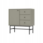 Komoda 1D 3 Szuflady SYDNEY3 - 84 x 87 x 41 EUCALIPTUS + Czarne akcenty