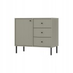 Komoda 1D 3 Szuflady SYDNEY2 - 84 x 74 x 41 EUCALIPTUS + Czarne akcenty