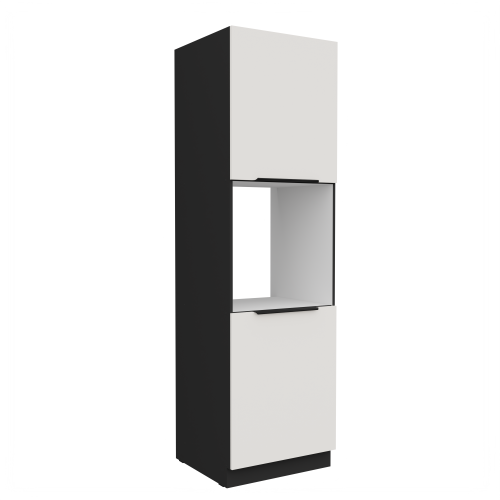 Przejdź do produktu Szafka kuchenna słupek CALIA 60 DP-210 2F CRYSTAL WHITE / CZARNY  z powłoką ANTI FINGERPRINT