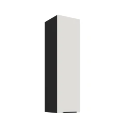 Szafka górna 30cm CALIA 30 G-108 1F CRYSTAL WHITE / CZARNY z powłoką ANTI FINGERPRINT