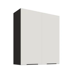 Szafka górna 80 cm CALIA 80 G-90 2F CRYSTAL WHITE / CZARNY z powłoką ANTI FINGERPRINT