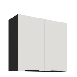 Szafka górna 80 cm CALIA 80 G-72 2F CRYSTAL WHITE / CZARNY z powłoką ANTI FINGERPRINT