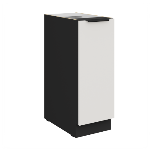 Przejdź do produktu Szafka dolna 30 cm CALIA 30 D CARGO BB wysuwana z koszem CRYSTAL WHITE / CZARNY  z powłoką ANTI FINGERPRINT