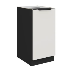 Szafka dolna CALIA 40 D 1F BB CRYSTAL WHITE / CZARNY z powłoką ANTI FINGERPRINT
