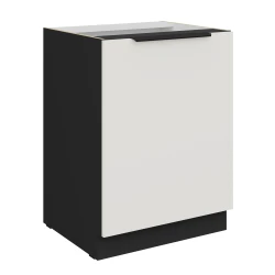 Szafka dolna CALIA 60 D 1F BB CRYSTAL WHITE / CZARNY z powłoką ANTI FINGERPRINT
