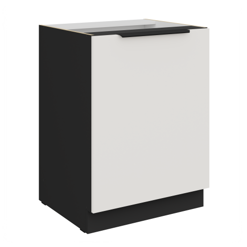 Przejdź do produktu Szafka dolna CALIA 60 D 1F BB CRYSTAL WHITE / CZARNY z powłoką ANTI FINGERPRINT