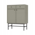 Komoda 2D 2 Szuflady SYDNEY3 - 84 x 108 x 41 EUCALIPTUS + Czarne akcenty