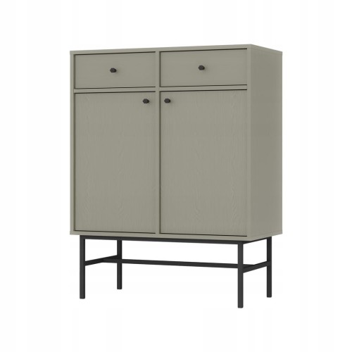 Przejdź do produktu Komoda 2D 2 Szuflady SYDNEY3 - 84 x 108 x 41 EUCALIPTUS + Czarne akcenty