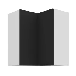 Szafka górna narożna 60 x 60 cm CALIA GN-72 2F (90°) CZARNY MAT / BIAŁY z powłoką ANTI FINGERPRINT