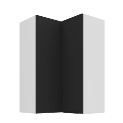 Szafka górna narożna 60 x 60 cm CALIA GN-90 2F (90°) CZARNY MAT / BIAŁY z powłoką ANTI FINGERPRINT