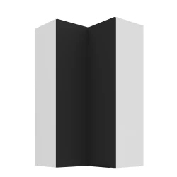 Szafka górna narożna 60 x 60 cm CALIA GN-108 2F (90°) CZARNY MAT / BIAŁY z powłoką ANTI FINGERPRINT