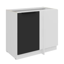 Szafka dolna narożna CALIA 105 ND 1F BB CZARNY MAT / BIAŁY z powłoką ANTI FINGERPRINT