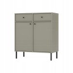 Komoda 2D 2 Szuflady SYDNEY2 - 84 x 95 x 41 EUCALIPTUS + czarne akcenty