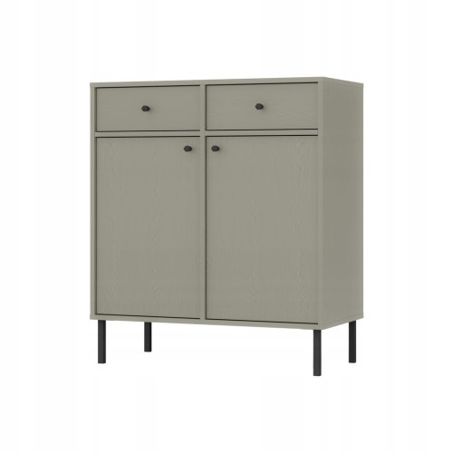 Przejdź do produktu Komoda 2D 2 Szuflady SYDNEY2 - 84 x 95 x 41 EUCALIPTUS + czarne akcenty