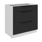 Szafka dolna CALIA 80 D 3S PREMIUM BOX CZARNY MAT / BIAŁY z powłoką ANTI FINGERPRINT