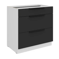 Szafka dolna CALIA 80 D 3S PREMIUM BOX CZARNY MAT / BIAŁY z powłoką ANTI FINGERPRINT