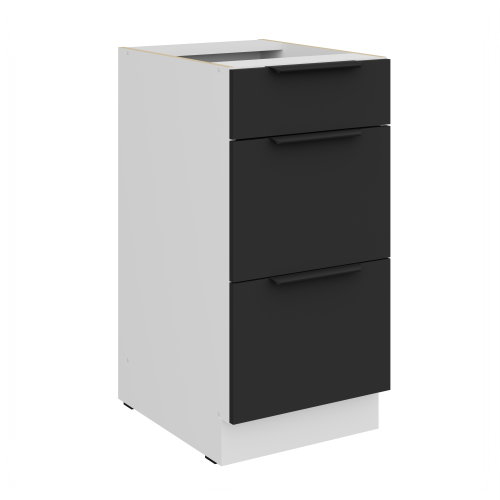 Przejdź do produktu Szafka dolna CALIA 40 D 3S BB PREMIUM BOX CRYSTAL CZARNY MAT / BIAŁY powłoką ANTI FINGERPRINT